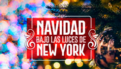 New York and Christmas lights